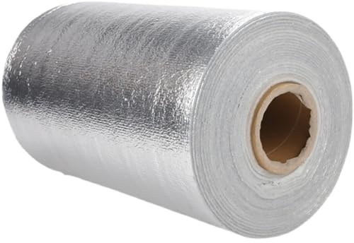 FORRTY Reflective Insulation Roll, Thermal Barrier Foam Sheet,Waterproof Heat Shield, Foil Insulation Roll for Windows, Attic, Roof, Floor, Garage, Car, Greenhouse, HVAC Duct, DIY(0.3X10M)