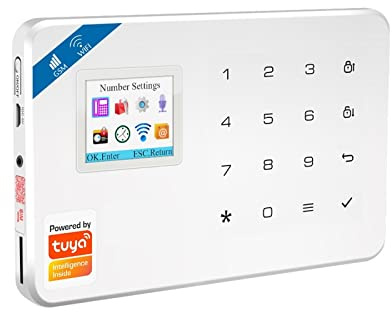 Nessun Canone Mensile Tuya W181 Wireless Home Alarm APP Control LCD SMS di allarme antifurto for sicurezza domestica(White panel)
