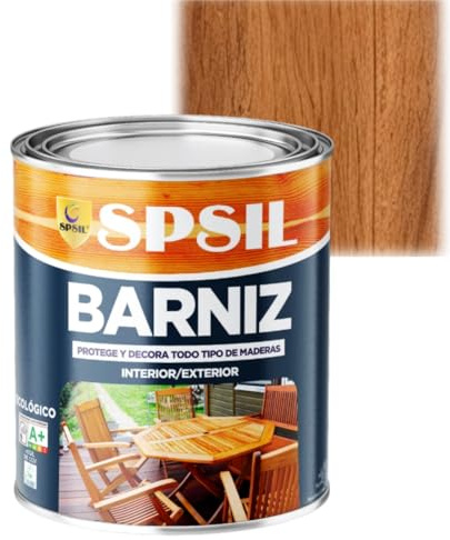 SPSIL Barniz Madera y Pintura para Madera Roble 375ml, Lasur Protector con Secado Rápido y Alta Durabilidad, Ideal para Uso Interior y Exterior en Todo Tipo de Superficies de Madera