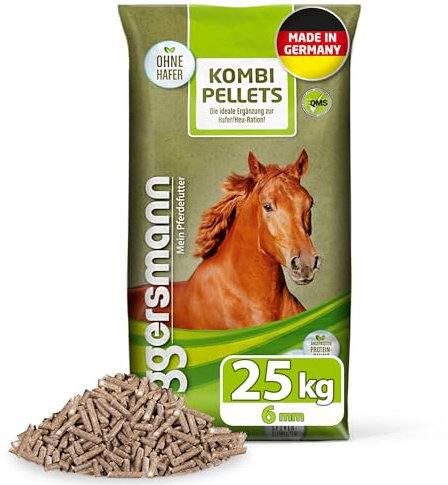 Eggersmann Mein Pferdefutter Kombi Pellets 6 mm 25 kg - Pelletiertes Mischfutter für Pferde & Ponys - Ideale Ergänzung zur Hafer- & Heufütterung - Pferdefutter eiweißreduziert & haferfrei