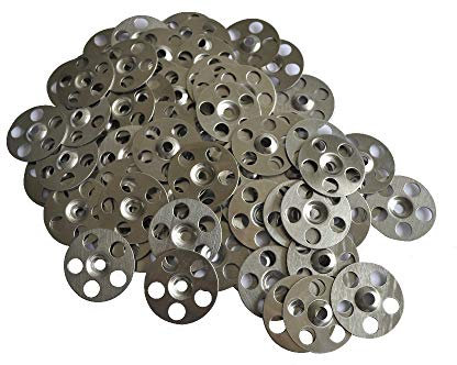36mm Tile Backer Board Washers- Fixing for Floor OR Wall Hard Tile Backer Insulation Cement Board (100, Zinc Washers 36mm)