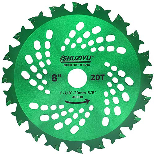 LSHUZIYU 200mm-20T, Hårdmetallspets, Gräsklippare Knivblad, Arbor 25.4mm med 22.23-20-15.88mm Bricka