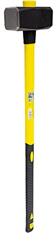 WOLFPACK LINEA PROFESIONAL - Maza Con Mango Fibra Vidrio 4 Kg. Cabeza Forjada, Con Anillo Anti Vibración, Maza / Porro