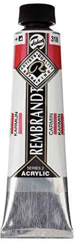 Rembrandt Acrylfarbe - Karmin 318 Hochwertige Dickschichtfarbe Tube 40 ml - Hervorragende Lichtbeständigkeit und Haltbarkeit - Künstlerqualität - Made in Netherlands