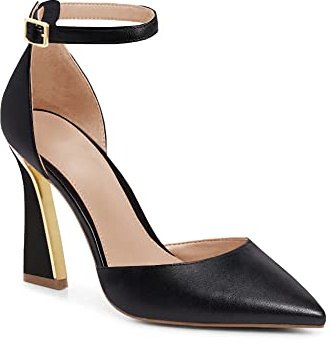 Juliet Holy Womens Pumps Point Closed Toe Heels Buckle Ankle Strap D'Orsay Heeled Sandals