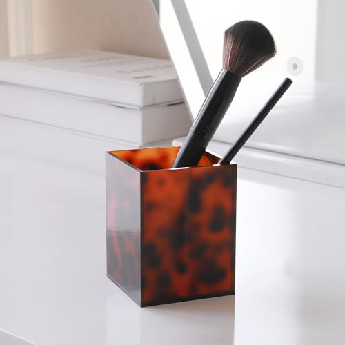 SLHEQING Support de pinceaux de maquillage en acrylique pour pinceaux, eye-liner, rouge à lèvres, sourcils, crayon et plus encore