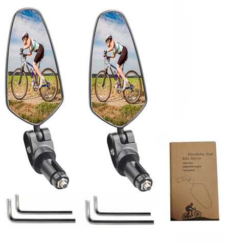 2PCS Fahrradspiegel, HD Spiegel 360° Dreh- & Einklappbar, Universal Sicherer Rückspiegel, Bruchfest & Langlebig, Einschraubspiegel, Fahrradlenker Spiegel für Fahrrad,Mountainbike, Rennräder