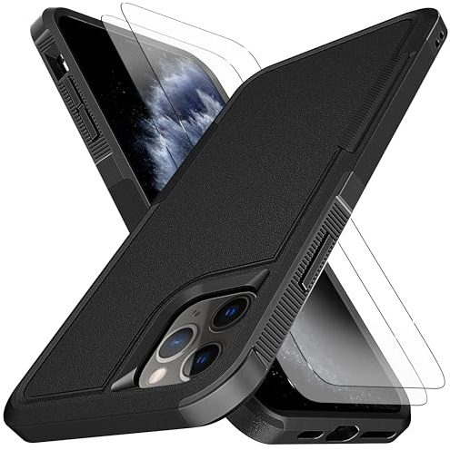 KaiMai for iPhone 11 Pro Max Case, [10 FT Military Grade Drop Protection] [Non-Slip] [2 pcs TPE HD Screen Protector] Heavy Duty Full-Body Shockproof Case for iPhone 11 Pro Max 6.5“-Black