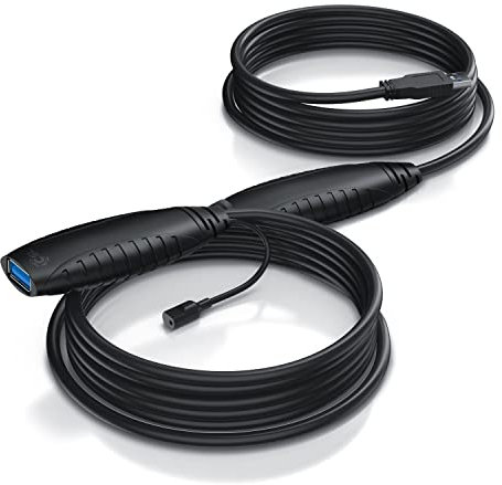 CSL - Cable USB repetidor de extensión 10 m Metros USB 3.2 Gen1 Activo con amplificación de señal - Amplificador de señal repetidor - Compatible con USB 2.0, USB 3.0, USB 3.1