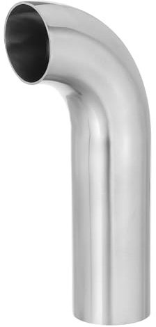 PATIKIL 90 Degree Mandrel Bend Elbow, 1 5/8inch OD Sanitary Exhaust Elbow Exhaust Pipe Connector 304 Stainless Steel 4in L Extended Pipe for Welding Modified Stair Handrail HVAC, 1 Pcs