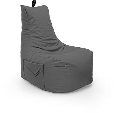 Nadimaideal Gamer Sitzsack Komfort XL - XXL für Kinder, Teenager & Erwachsene | Indoor & Outdoor | Sitzsack Gaming | Füllung EPS Perlen (Anthrait, Sitzsack XXL)