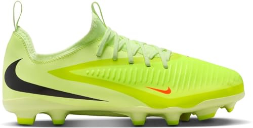 Nike Jr Phantom 6 Low Acad Fg/Mg Fußballschuh, Hyper Crimson/Black/Limelight, 37.5 EU
