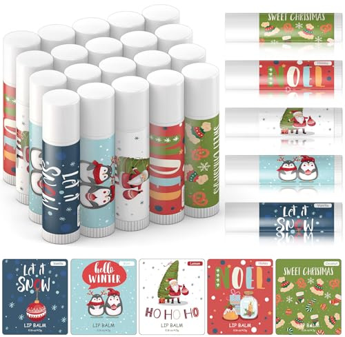 Maitys 10 Stück Lippenpflegestift Adventskalender 2025 Frauen Lippenpflege Set Weihnachten Lippenbalsame Merry Christmas Lip Balm Geschenkset Kleinigkeiten für Weihnachten Adventskalender Füllung