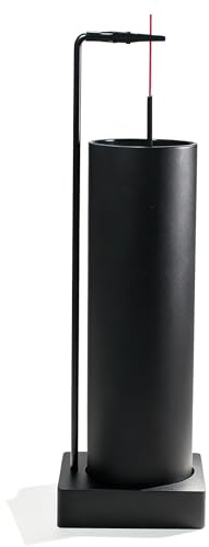 CODINOO Incense Holder for Sticks,Incense Burner Holder,Modern Incense Holder for Stick with Glass Ash Catcher,Insence-Stick Holder [Anti-Ash Flying] for Yoga Spa (Upside Down Full Black)