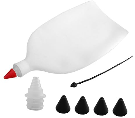 Llazsybz Ensemble de Douilles à Pâtisserie, Poche à Douille, Facile à Nettoyer, En Silicone et PP, avec Attache et Tête de Rechange. Convient pour, Pointes Noires