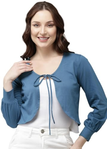 Style Quotient Bolero av bomull, blå, för damer, blå, M