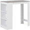 vidaXL Bartisch mit 3-stufigem Regal Bartresen Stehtisch Tisch Tresentisch Bistrotisch Küchentheke Küchentisch Frühstückstisch Weiß 110x50x103cm