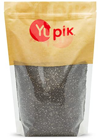 Yupik Raw Black Chia Seeds, 2.2 lb (35.2 oz), Gluten-Free, Kosher, Vegan, Natural Seeds, Plant-Based Superfood, Rich in Fiber, Source of Omega-3, Ideal for Chia Pudding & Smoothies, Gels Easily