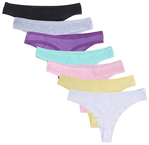 Calosy Lingerie Femme Lot de Multipack sous-vêtements en Coton et Spandex sous-vêtements Culottes G-String Confortables