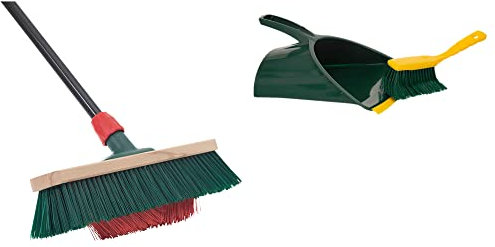 Novaliv Scopa con setole a V 40 cm Elaston verde/rosso Scopa con manico telescopico Scopa da strada Scopa da giardino Scopa industriale Scopa multiuso Scopa Garden Broom