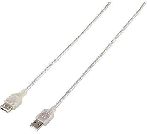 Renkforce RF-4538152 Kabel 2.0 Stecker, USB-A Buchse 3.00m Durchsichtig, 3 Stück