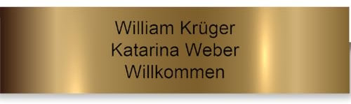 Plaque Boîte aux Lettres Personnalisable De 1 À 3 Lignes – Nom Gravé – Adhésive PVC – 10 x 2,5 cm (Or Antique Métallisé)