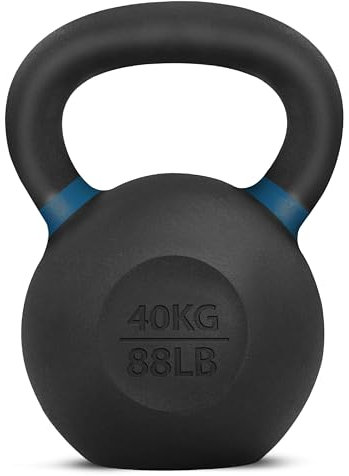 Yes4All Kettlebell, 40 KG / 88 LB Powder Coated Cast Iron Kettlebells for Strength Training, Conditioning, Swings, Squats & Full Body Workout in Home Gym - Deep Blue