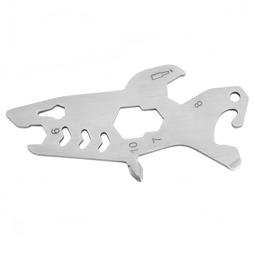 Décapsuleur porte clé, Décapsuleur Personnalisé Multifonction en Acier Inoxydable, Mini Outil EDC Pry Bar avec Clé à Molette, Règle et Ouvre Boîte Compact et Portable pour Outdoor Camping Randonnée