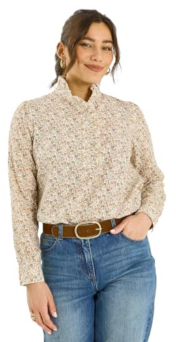 Grain de Malice Blouse Fleurie à col Montant Femme