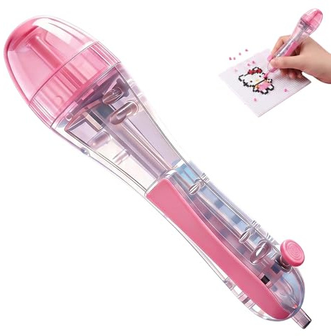 KSJEHW Penna per Perline da Stirare Rosa, Dispenser Ergonomico per e Fuse Beads da 5mm, Strumento di Precisione per Creazioni Fai da Te e Decorazioni Casa, Ideale per Hobby Creativi e Bambini