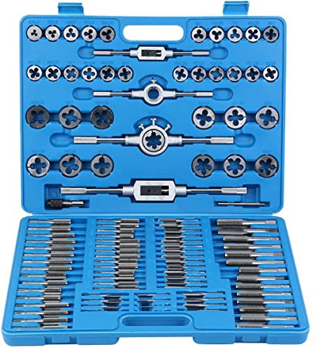 JUEGO DE MACHOS Y TERRAJAS METRICOS 110 PIEZAS DE M2 A M18 PROFESIONAL