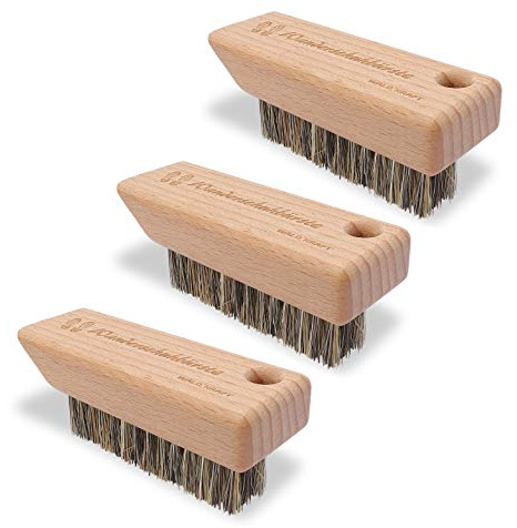 WALDKRAFT Wanderschuhbürste mit Loch | Schuhbürste mit robusten Fibre Naturborsten | Ideal für unterwegs | Made in Germany (3, Buchenholz - Fibre)