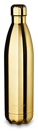 ECHTWERK Trinkflasche Shiny, Gold-Edition, Thermosflasche, Isolierflasche, BPA-frei, Auslaufsicher, Bruchsicher, Flasche für Sport/Uni/Schule/Outdoor, 1000 ml