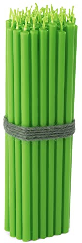 NKlaus - 50 x ljus grön utan sot tunn L 16 cm premium paraffinvax 36110