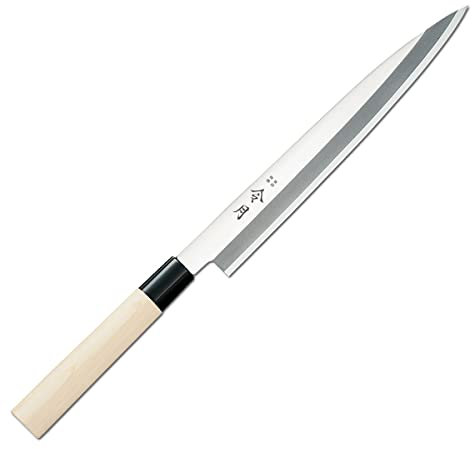 FUJICUTLERYCORPORATION Coltello Giapponese Yanagiba Reigetsu Sashimi Sushi Coltelli Giapponesi per Cucinare il Pesce in Acciaio Inox Molibdeno Vanadio (24 cm)