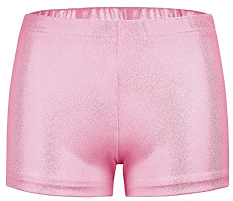SEAUR Pantalones cortos para niña, danza, gimnasia, yoga, deporte, pantalones cortos de deporte, pantalones cortos de baile, metálicos, brillantes, 3-12 años, 1 unidad., 11-12 Años