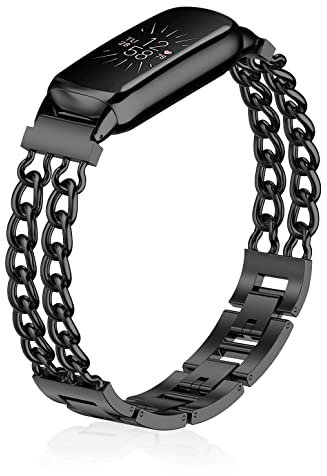 EverAct Kompatibel mit Fitbit Luxe-Armbändern, Metallband, Edelstahl, verstellbares Armband, Ersatzarmband für Fitbit Luxe Smartwatch für Damen und Herren