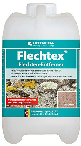 HOTREGA Flechtex 2 Liter | gebrauchsfertiger Flechtenentferner | gegen Flechten und Algen auf Stein, Beton, Pflaster & Naturstein | säure- & chlorfrei