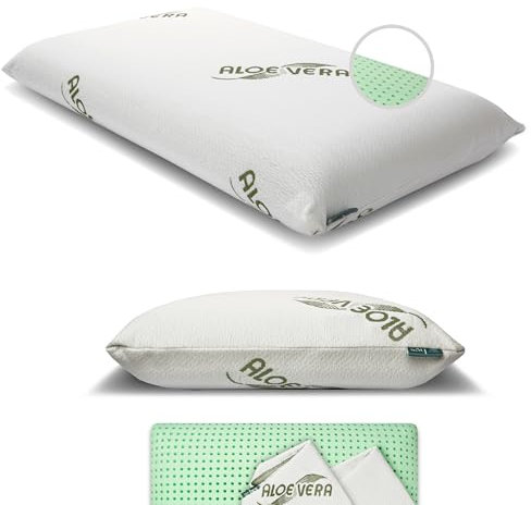 bes Memory Foam Kissen | 15 cm Höhe | Seitenschläferkissen | Für Erwachsene | Aloe Vera | Her-gestellt in Italien