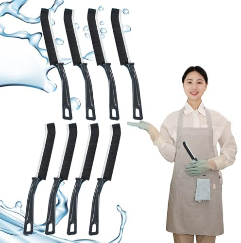 Xiujuers 8 Stück Spaltreinigungsbürste, Hartborsten Eckenreinigungsbürste, Pure Clean Bürste, Fugenbürste Bad, Crevice Cleaning Brush, Fugenreinigungsbürste, Geeignet Bad, Küche, Bodenfliesen