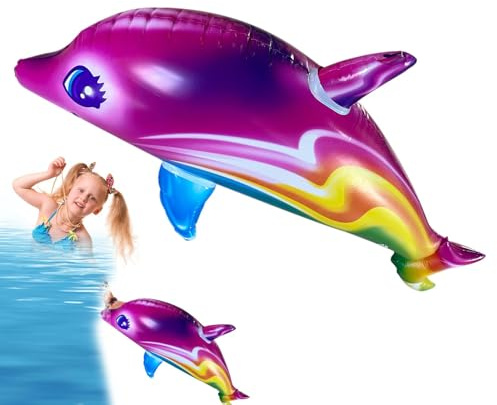 Giocattolo gonfiabile per piscina con delfini, giocattolo gonfiabile per piscina con delfini - Giocattolo di cartone animato di animali di grandi dimensioni,Giocattolo da piscina colorato, giocattolo