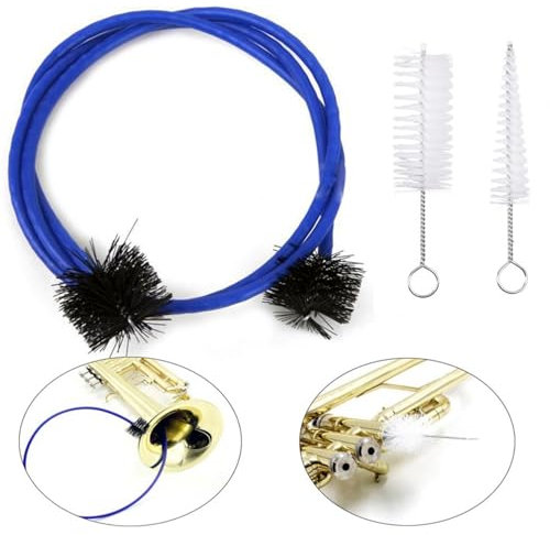 Posaunen-Reinigungsset, Trompeten-Reinigungsbürsten, Trompete Reinigung Pflege Kit, Reinigungsbürsten für Blechblasinstrumente, Posaunen-Reinigungsbürste, Musikinstrument Pflege Bürsten, 3 Stück