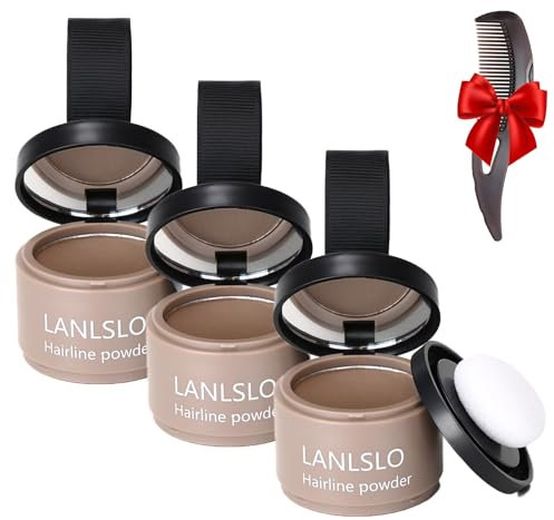 Nivaro Polvo,Nivaro Hairline Powder Light Brown for Men & Women, Instant Root Touch Up and Beard Dye, Waterproof Sweatproof Hair Cover Up for Thinning Hair & Grey Roots (3*BROWN, ONE SIZE)