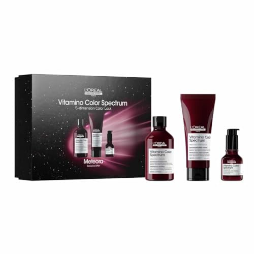 L'OREAL PROFESSIONNEL - Coffret Cadeau - Cheveux Colorés - Vitamino Color Spectrum - +98% de Force - Brillance Miroir - Édition Limitée - Shampoing (300ml) + Soin Concentré (200ml) + Sérum (50ml)