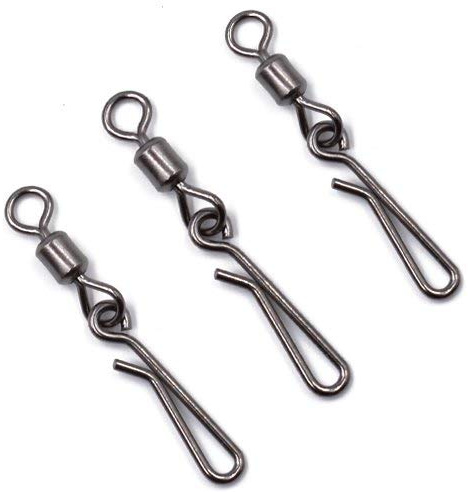 100Pcs Fishing Rolling Swivels Hanging Snaps Size 2#~10# Fishing Swivels and Snaps in Saltwater or Freshwater (10#-100pcs)