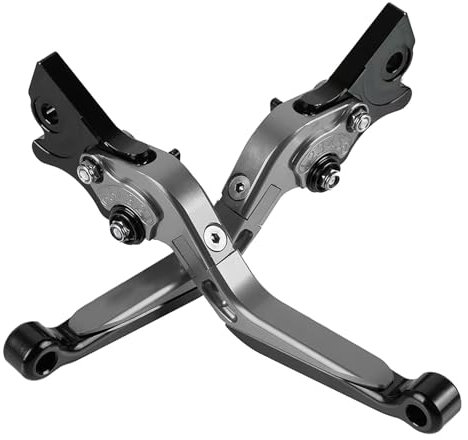 CNC Aluminium Motorrad Einstellbar Faltbar Brems Kupplungshebel für GTS 125 150 250 300 Grantuiismo 125 200-Grau+Grau+Schwarz+Schwarz