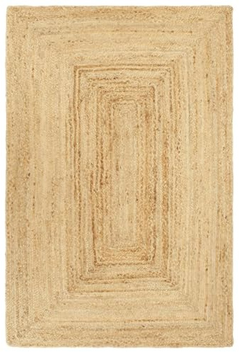 vidaXL Teppich Handgefertigt Geflochtene Jute Wohnzimmerteppich Juteteppich Handwebteppich Bodenmatte Schlafzimmer Wohnzimmer Flur 180x250cm