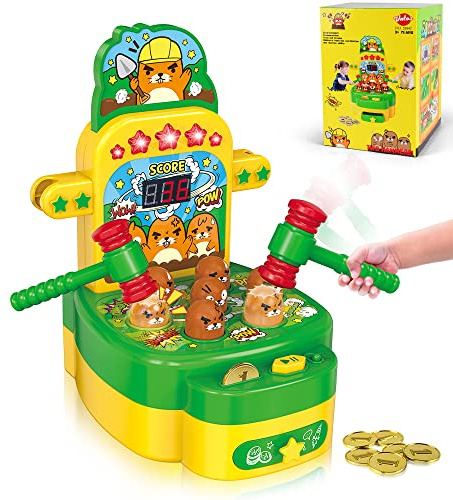 VATOS Juguete de Martillo, Juguete electrónico, Juego de Monedas con 2 martillos, pedagógico Interactivo para niños pequeños, niños y niñas de 3 a 6 años