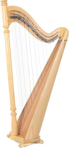 Classic Cantabile P-38 Arpa de Gancho para principiantes, 38 cuerdas, afinada en Mi bemol mayor con semitono. Fabricada en fresno, haya y abeto. Incluye funda, 2 llaves y mide 152 cm.