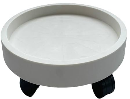 BestAlice Vassoio per Vasi da Fiori Ruote di Forma Rotonda Ruote Girevoli Rimovibili Supporto per Piante per Balcone Carrello Portafiori in Vaso Bianco con Rotelle Sottobicchiere Rotondo per(22)